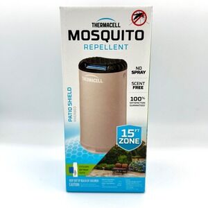 Thermacell Patio Shield Mosquito Repeller Riverbed Tan 15ft Protection Zone NEW